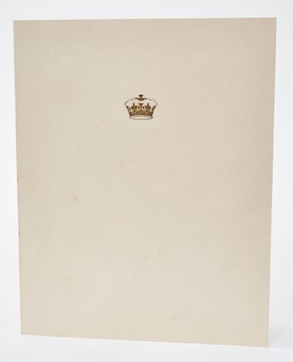 Lot 60 - T.R.H.The Princess Elizabeth (later H.M.Queen Elizabeth II) and The Duke of Edinburgh, signed 1947 Christmas card with gilt embossed crown to cover, wedding day photograph to interior, signed ' E...