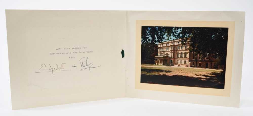 Lot 62 - T.R.H.The Princess Elizabeth (later H.M.Queen Elizabeth II) and The Duke of Edinburgh, signed 1949 Christmas card with crowned Duke of Edinburgh cipher to cover, signed ' Elizabeth and Philip' wi...