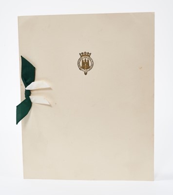 Lot 63 - T.R.H.The Princess Elizabeth (later H.M.Queen Elizabeth II) and The Duke of Edinburgh, signed 1950 Christmas card with crowned Duke of Edinburgh cipher to cover, colour photograph of the Royal co...