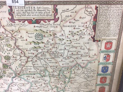 Lot 126 - John Speede - map of Leicestershire and a small 18th century map