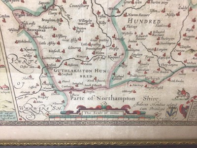 Lot 126 - John Speede - map of Leicestershire and a small 18th century map