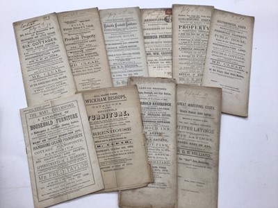 Lot 1424 - Group of ephemera including letters postcards, auction deeds etc