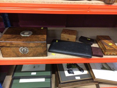 Lot 391 - 19th century jewellery box and other boxes and miscellaneous items