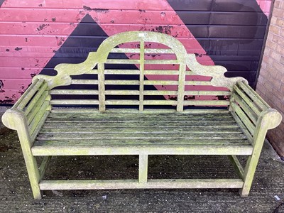 Lot 981 - Lutyens style teak garden bench