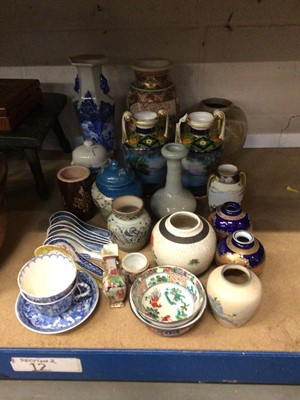 Lot 232 - Quantity of oriental ceramics, including vases, jars, spoons, etc