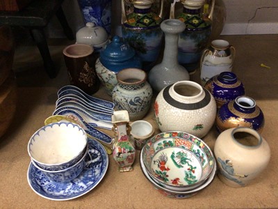 Lot 232 - Quantity of oriental ceramics, including vases, jars, spoons, etc