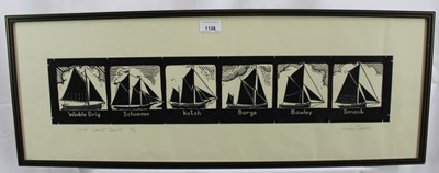 Lot 1138 - James Dodds signed limited edition print - East Coast Boats, 18/75, in glazed frame