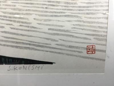 Lot 93 - S. Konishi, signed limited edition woodcut - Landscape, dated 1976, 123/200, inscribed, in original glazed frame