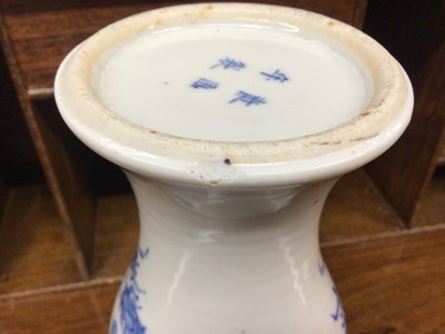 Lot 342 - Late 19th century Chinese blue and white porcelain vase with character marks to base