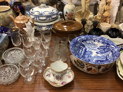 Lot 488 - Quantity of ceramics and glassware including Dresden chocolate cup and saucer