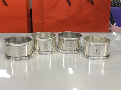 Lot 726 - Four silver napkin rings