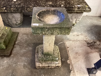 Lot 1006 - Concrete garden bird bath, 30cm wide, 62cm high