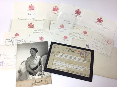 Lot 82 - H.M Queen Queen Elizabeth The Queen Mother , signed presentation Cecil Beaton portrait photograph of Her Majesty wearing diamond tiara and jewels, Royal Family Orders, signed on mount ' Elizabeth R...