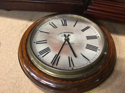 Lot 246 - Walnut cased 'Alarm / Silent' clock together with a Sychronome Electric wall clock and another mantel clock (3)