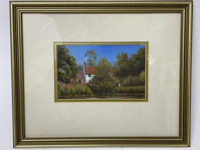 Lot 172 - James J. Allen, 20th century, gouache, Geldeston Lock, Waveney Valley, signed, 9 x 17cm, gilt framed and glazed