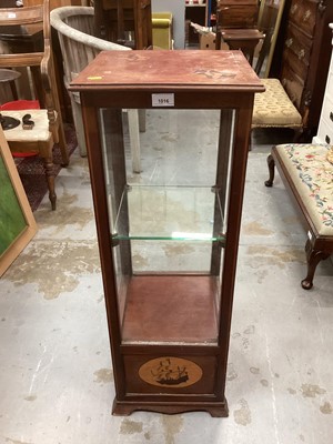 Lot 1016 - Edwardian inlaid mahogany display cabinet, 33cm wide, 92cm high