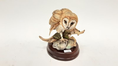 Lot 1162 - Impressive Coalport model of a Barn Owl, on wooden stand