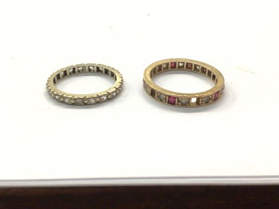 Lot 741 - 9ct gold gem set eternity ring and one other