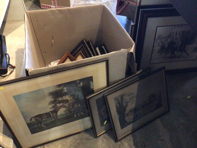 Lot 255 - Quantity of pictures and a vintage suitcase full of books