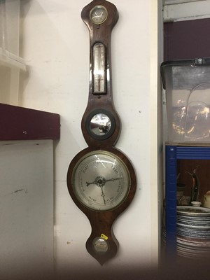 Lot 358 - 19th century mahogany cased banjo barometer