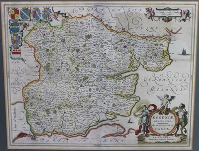 Lot 147 - 17th century map of Essex by Jan Jansson dated 1656