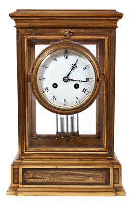 Lot 973 - 19th century four glass mantel clock