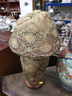 Lot 365 - Large Japanese Kutani vase, together with an Eastern hide lamp and an outdoor lantern