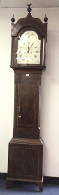 Lot 981 - George III longcase clock with arched silvered dial and 8 day movement