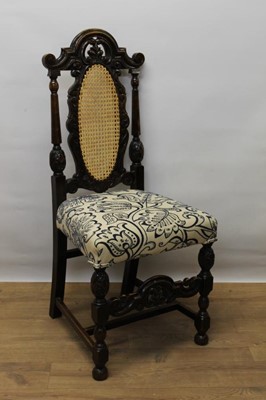 Lot 1411 - Set of eight Jacobean style carved oak high back dining chairs.