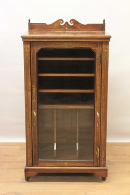 Lot 1315 - Good quality Edwardian rosewood and inlaid music cabinet