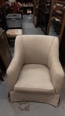 Lot 1031 - Contemporary armchair with loose beige cover