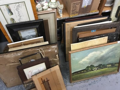 Lot 376 - Lot oils, watercolours and sundry pictures