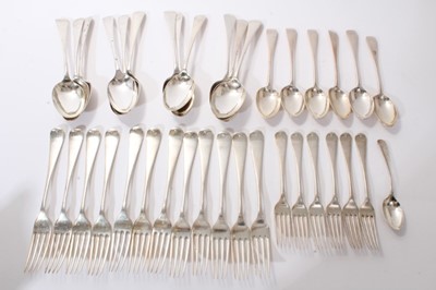 Lot 404 - Late Victorian part canteen of silver Old English pattern cutlery