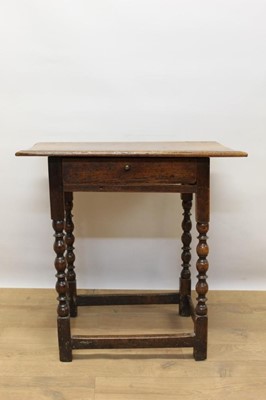 Lot 1328 - 18th century fruitwood side table of small proportions