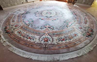 Lot 1036 - Extremely large Chinese washed rug with floral decoration