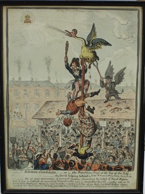 Lot 1099 - James Gillray (1757-1815) Greasy Pole