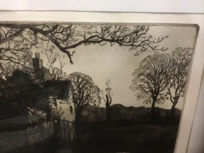 Lot 178 - Alfred Blundell (1883-1968) etching - Pond Hall, Ipswich, signed and inscribed and numbered 44/75, 17 x 25cm, glazed frame