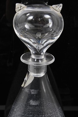 Lot 1125 - Orrefors signed glass decanter in the form of a cat