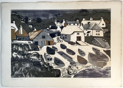 Lot 122 - Graham Clarke (b.1941) print - Cadgwith, signed and numbered 26/50