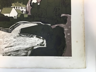 Lot 292 - Graham Clarke (b.1941) print - Helford, signed and numbered 13/50, and another St Anthony’s