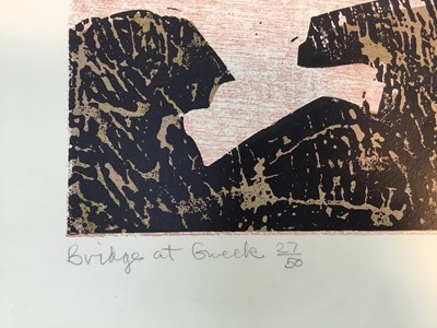 Lot 293 - Graham Clarke (b.1941) print  - Bridge at Gweek, signed and numbered 27/50 and another St Anthony’s