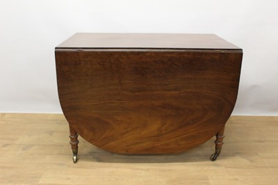 Lot 1354 - 19th century mahogany drop leaf dining table