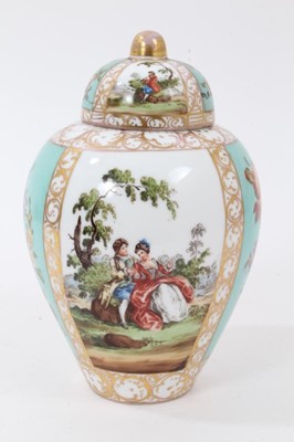 Lot 266 - A Dresden ovoid vase and cover