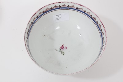 Lot 295 - A New Hall slop bowl, a Chamberlain's Worcester inkwell and cover and other items