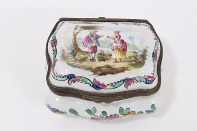 Lot 63 - A Naples style snuff box, and an enamel snuff box with gilt metal cover