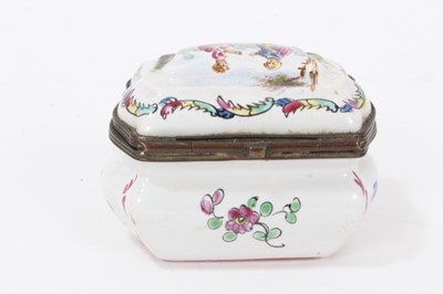 Lot 63 - A Naples style snuff box, and an enamel snuff box with gilt metal cover