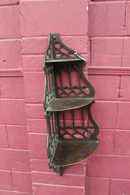 Lot 1407 - A 19th century Chinese Chippendale style mahogany pierced corner wall shelf