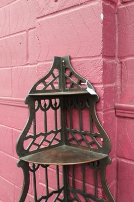 Lot 1407 - A 19th century Chinese Chippendale style mahogany pierced corner wall shelf