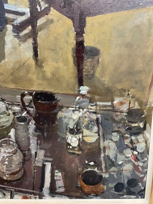 Lot 1119 - *Ken Howard (b. 1932) oil on canvas, Oriel 2002