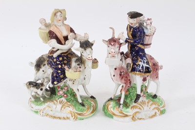Lot 279 - A pair of Derby figures of The Welsh Tailor and His Wife, circa 1820
